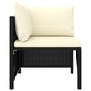 vidaXL 7-tlg. Garten-Lounge-Set mit Kissen Poly Rattan Schwarz