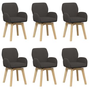 vidaXL Drehstuhl Esszimmer 6 stk. Boucl&eacute; Dunkelgrau 54 x 58 x 87 cm