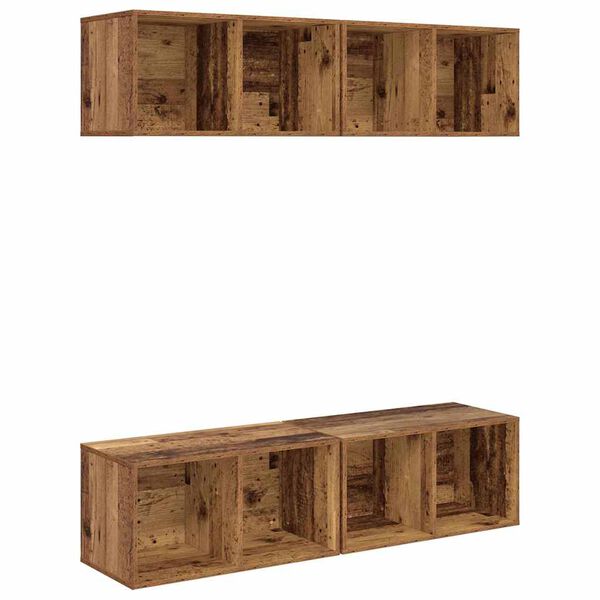 vidaXL TV-Schrankset 4 pcs Altholz 37 x 37 x 72 cm Holzwerkstoff