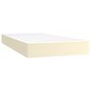 vidaXL Boxspringbett mit Matratze Creme 80x200 cm Kunstleder