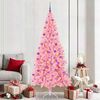 vidaXL Weihnachtsbaum mit 300 LEDs mit St&auml;nder Rosa 210 cm PVC