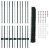vidaXL Zaun mit Pfosten Gr&uuml;n 1 x 25 m Stahl