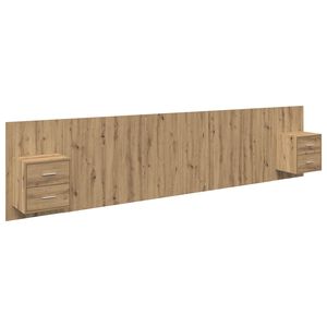 vidaXL Kopfteil mit Schrank 3 pcs Artisan-Eiche Holzwerkstoff