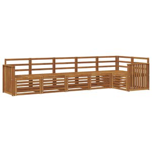 vidaXL Ecksofa Set 6 pcs Natur Massivholz Akazie