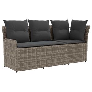 vidaXL Gartenarmsessel mit Ecksofa 2 St&uuml;ck Grau und Dunkelgrau