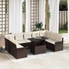 vidaXL Sofa Set mit Kissen 10 pcs Braun Poly-Rattan