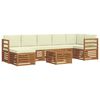 vidaXL Sofagarnituren 8 pcs Natur und Creme Massivholz Akazie