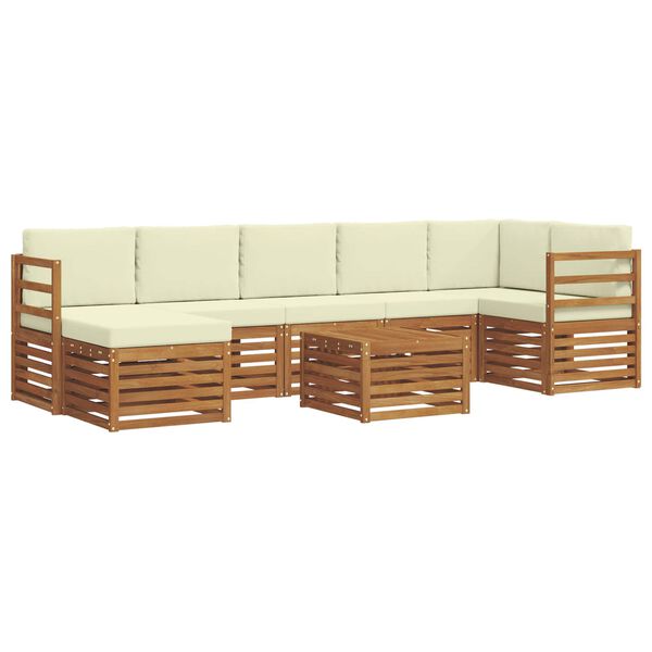 vidaXL Sofagarnituren 8 pcs Natur und Creme Massivholz Akazie