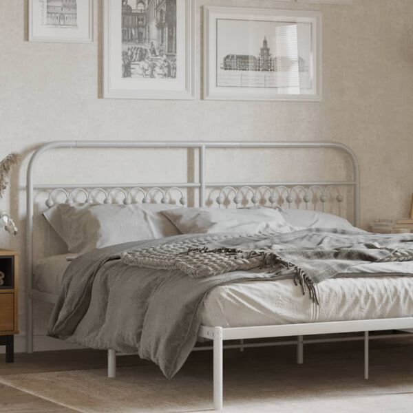 vidaXL Kopfteil Metall Weiß 180 cm