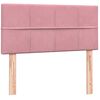 vidaXL Boxspringbett mit Matratze Rosa 100x210 cm Samt