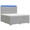 vidaXL LED Boxspringbett mit Matratze Hellgrau 160 x 200 cm Stoff