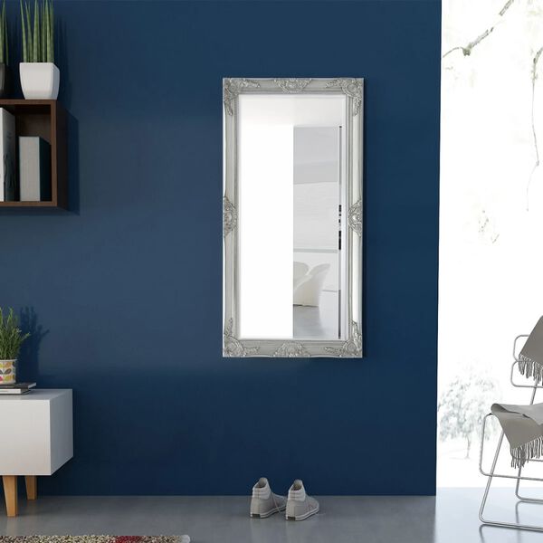 vidaXL Wandspiegel im Barock-Stil 120x60 cm Silbern