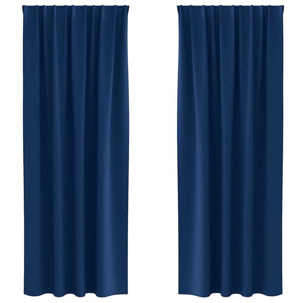vidaXL Verdunkelungs-Vorh&auml;nge mit Ringen 2 pcs Dunkelblau 260 x 140 cm