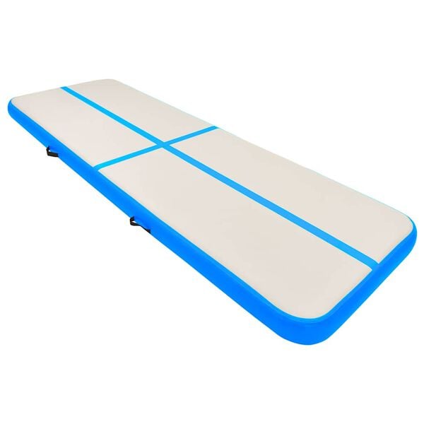 vidaXL Aufblasbare Gymnastikmatte mit Pumpe 300x100x20 cm PVC Blau