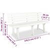 vidaXL Gartenbank 145,5 cm Kunststoff Weiß