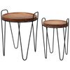 H&S Collection 2-tlg. Beistelltisch-Set Rund Teak