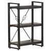 vidaXL B&uuml;cherregal 3 F&auml;cher Schwarz 60x30x80 cm Mango Massivholz