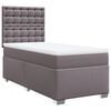 vidaXL Boxspringbett mit Matratze Grau 90x190 cm Kunstleder