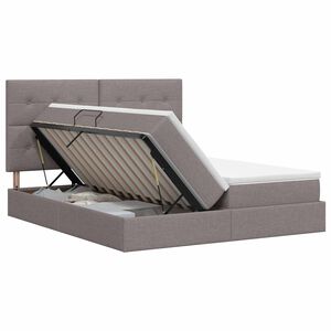 vidaXL Aufbewahrungsbett mit Kopfteil Taupe 180 x 200 cm Stoff