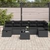 vidaXL Sofa Set mit Kissen mit Speicher 8 pcs Schwarz Poly-Rattan