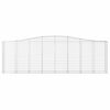 vidaXL Gabionen mit Hochbogen 15 Stk 400x50x120/140cm Verzinktes Eisen