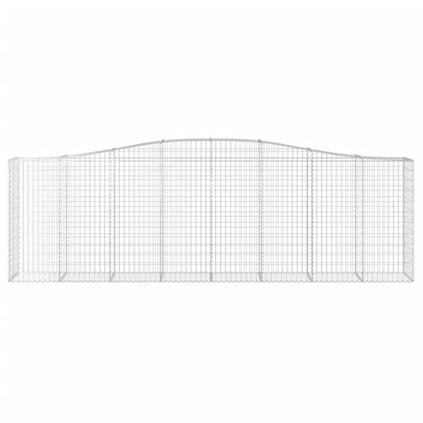 vidaXL Gabionen mit Hochbogen 15 Stk 400x50x120/140cm Verzinktes Eisen