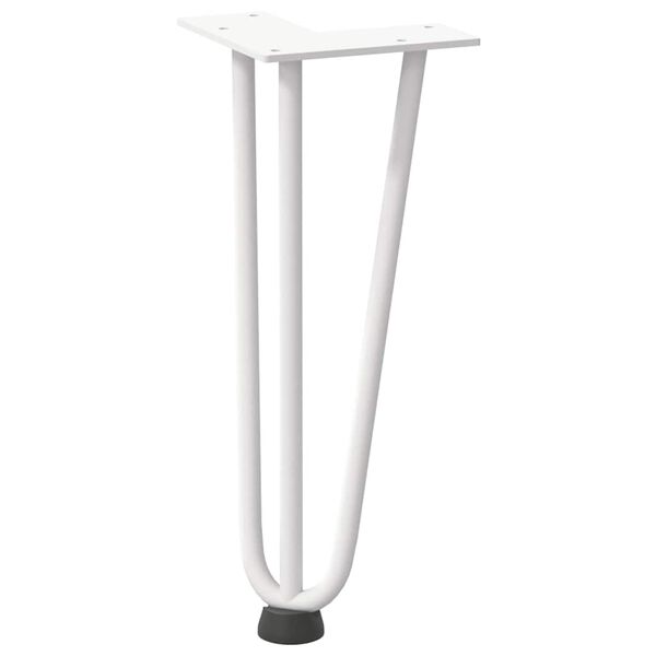 vidaXL Haarnadelbeine f&uuml;r Couchtisch 4 Stk. Wei&szlig; 30 cm Massivstahl