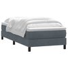 vidaXL Boxspringbett mit Matratze Dunkelgrau 100x220 cm Samt