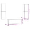 vidaXL 3-tlg. TV-Schrank-Set Betongrau Holzwerkstoff
