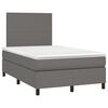 vidaXL Boxspringbett mit Matratze & LED Grau 120x190 cm Kunstleder
