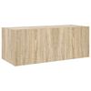 vidaXL TV-Wandschrank mit LED-Leuchten Sonoma-Eiche 80x35x31 cm