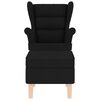 vidaXL Schaukelstuhl mit Fu&szlig;hocker Schwarz Stoff