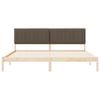 vidaXL Bettgestell mit gepolstertem Kopfteil Taupe 200 x 200 cm