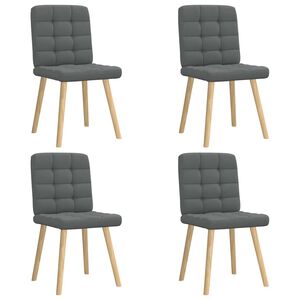 vidaXL Esszimmerst&uuml;hle 4 Stk. Dunkelgrau Stoff