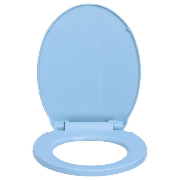 vidaXL Toilettensitz mit Absenkautomatik Quick-Release Blau Oval