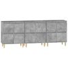 vidaXL Sideboards 3 Stk. Betongrau 60x35x70 cm Holzwerkstoff