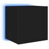 vidaXL TV-Wandschrank mit LED-Leuchten Schwarz 40,5x35x40 cm