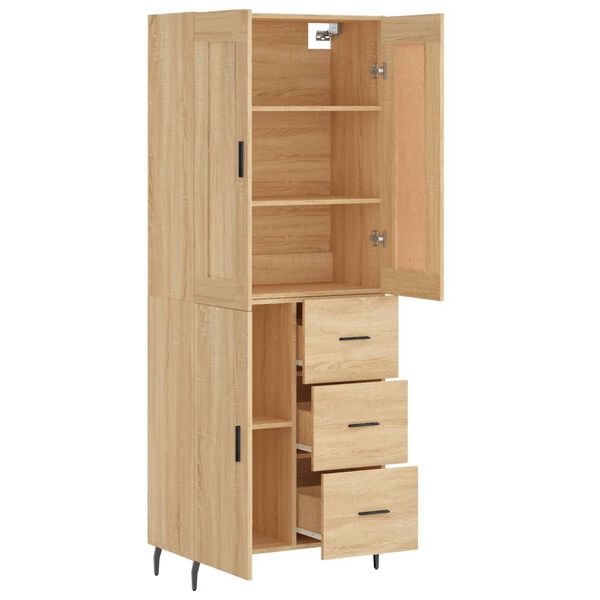 vidaXL Highboard Sonoma-Eiche 69,5x34x180 cm Holzwerkstoff