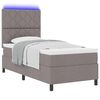vidaXL Boxspringbett mit Matratze Taupe 100 x 200 cm Stoff