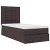 vidaXL Ottoman-Bett mit Matratze & LEDs Dunkelbraun 100x200 cm Stoff