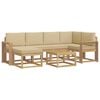vidaXL Outdoor-Sofagarnitur 7 stk. Wei&szlig; und Beige Massivholz Akazie