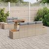 vidaXL Garten-Sofa-Set mit Speicher 6 pcs Beige Poly Rattan