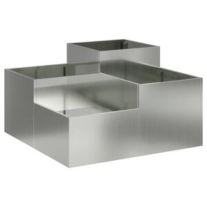 vidaXL Gartenblumentopf Silber 80 x 80 x 48 cm Verzinkter Stahl