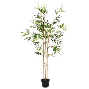vidaXL Kunstbambusbaum Gr&uuml;n 55 x 16 x 150 cm Stoff und Bambus