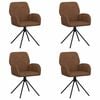 vidaXL Drehstuhl Esszimmer 4 Stk. Kunstwildleder Braun 54 x 55 x 86 cm