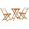vidaXL 3-tlg. Bistro-Set Cremewei&szlig; Stoff und Massivholz