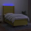 vidaXL Boxspringbett mit Matratze & LED Gr&uuml;n 100x200 cm Stoff