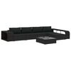 vidaXL 8-tlg. Garten-Lounge-Set mit Auflagen Poly Rattan Schwarz