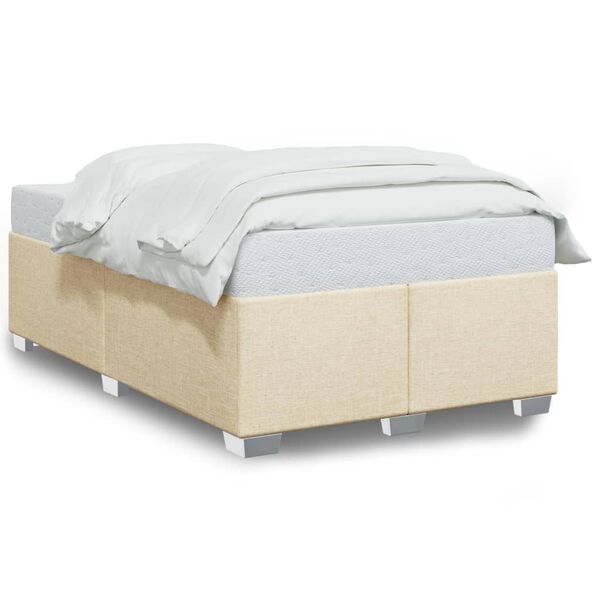 vidaXL Bettgestell ohne Matratze Creme 120x190 cm Stoff