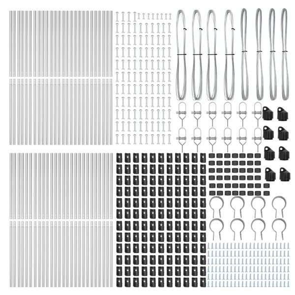 vidaXL Zaunpfosten Sonstiges 52 pcs Grau 3,2 x 3,2 x 170 cm Stahl